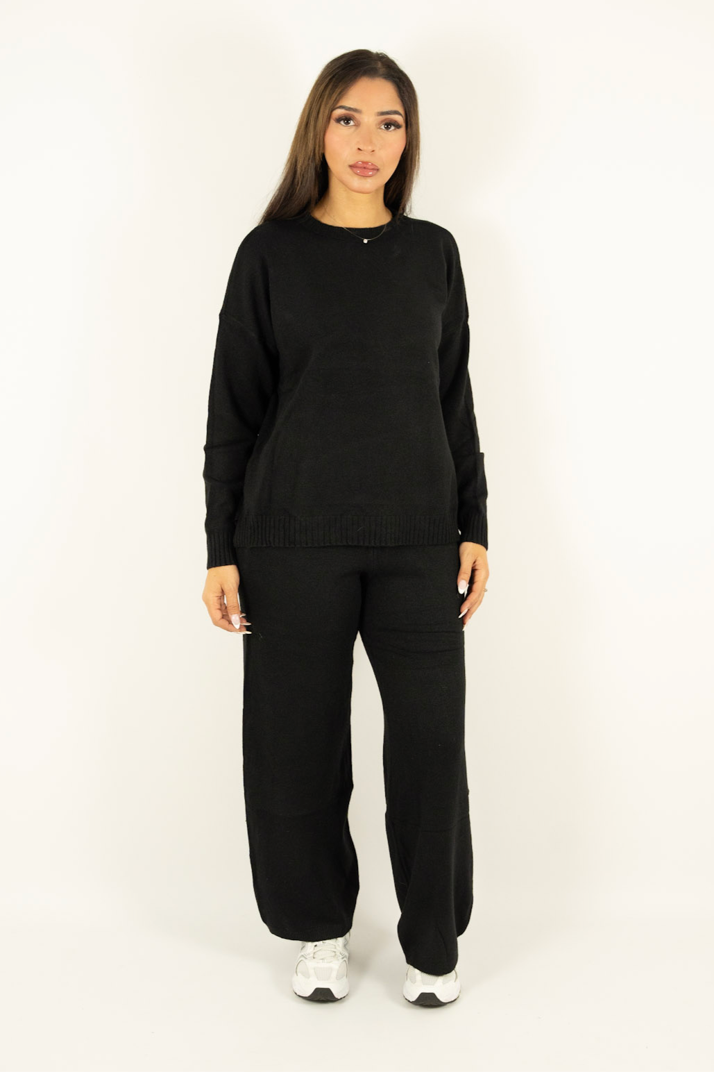 Ensemble en maille noir – Pull & Pantalon large