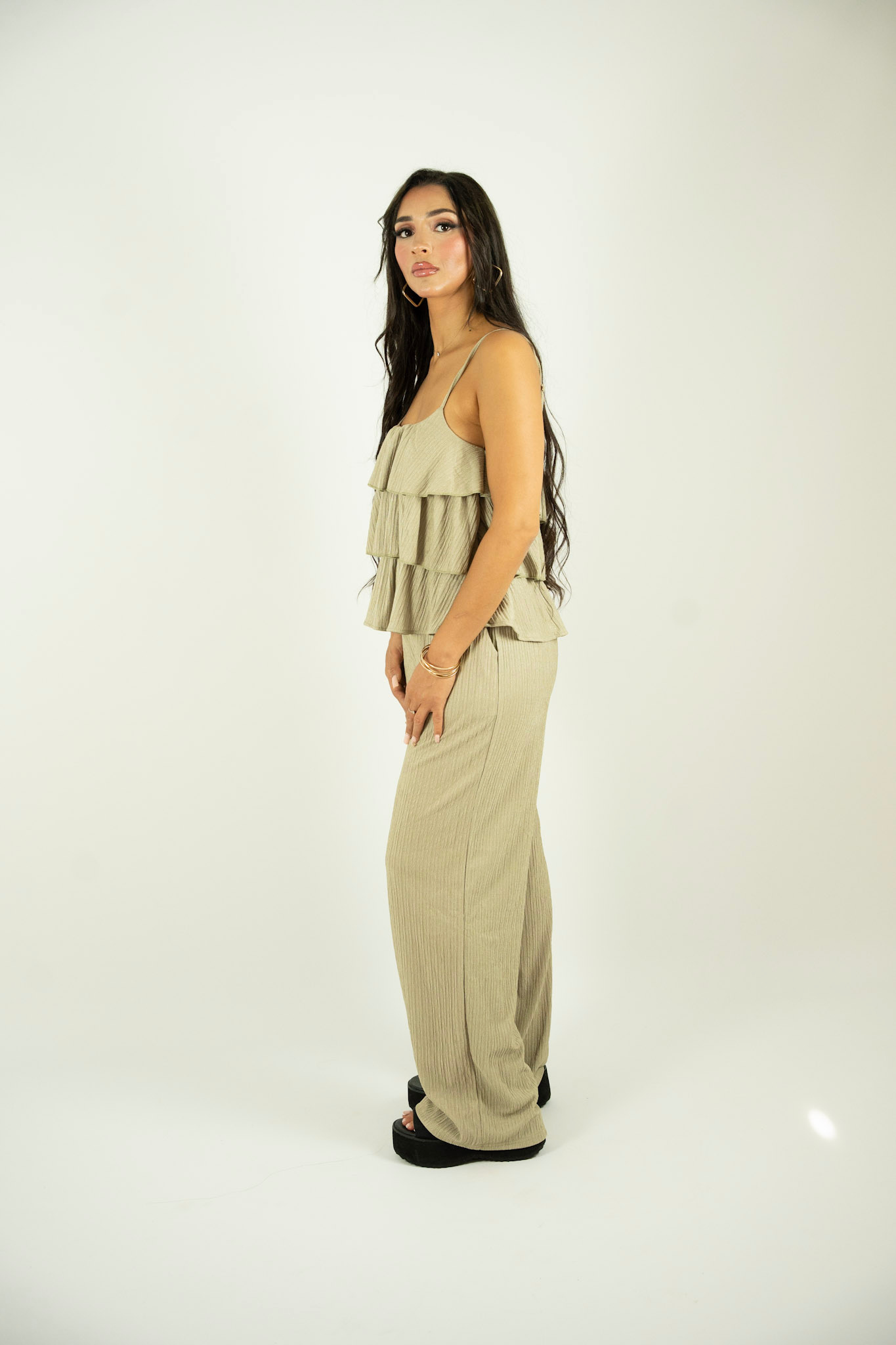 Ensemble à volants - Vert Olive