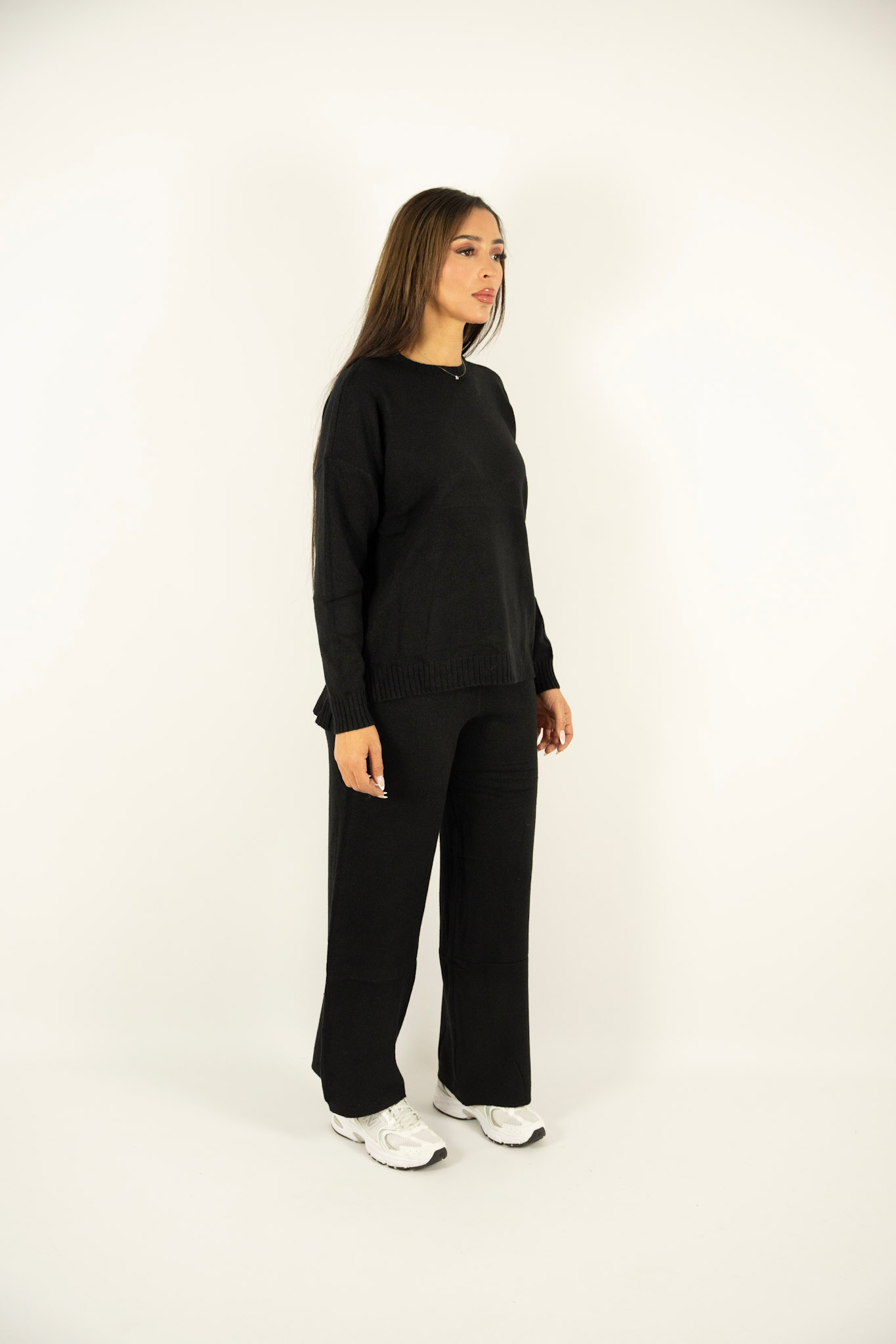 Ensemble en maille noir – Pull & Pantalon large